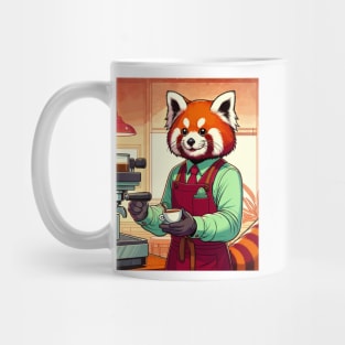 70s redpanda barista making a coffee Mug